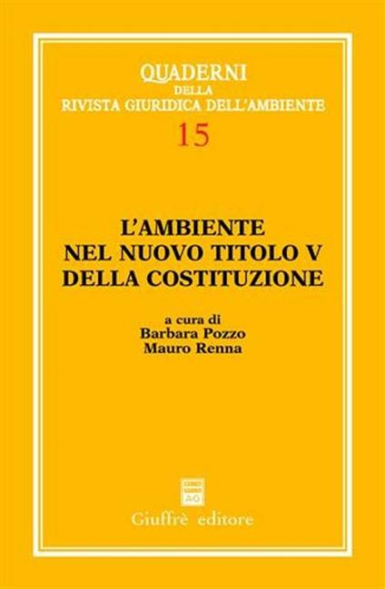 L' ambiente nel nuovo titolo V della Costituzione - copertina