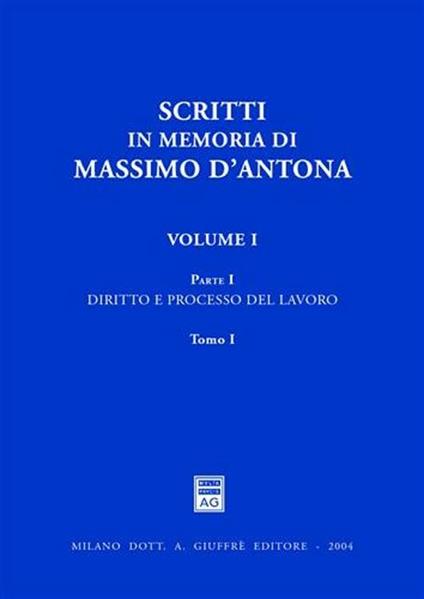 Scritti in memoria di Massimo D'Antona - copertina