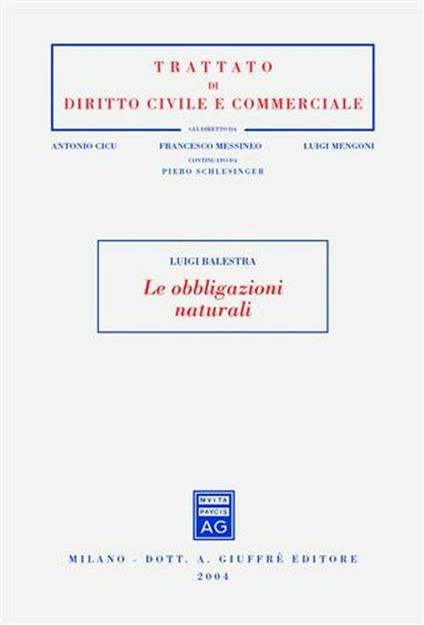 Le obbligazioni naturali - Luigi Balestra - copertina