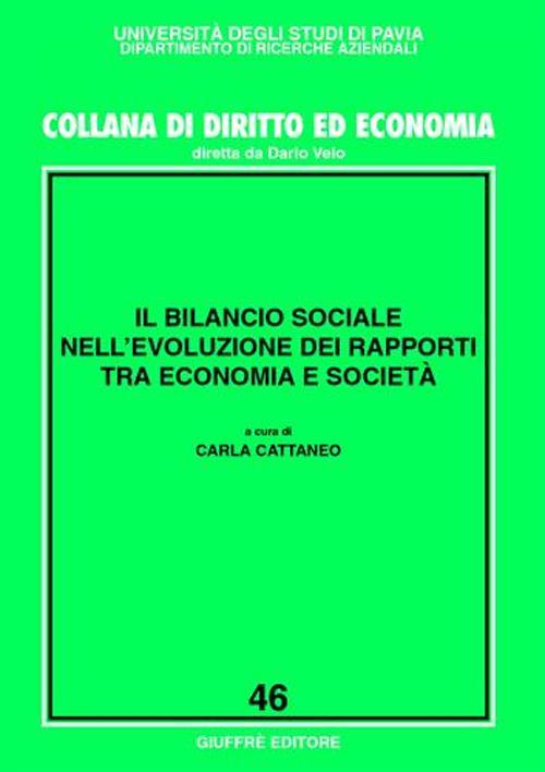 Il bilancio sociale nell'evoluzione dei rapporti tra economia e società - copertina