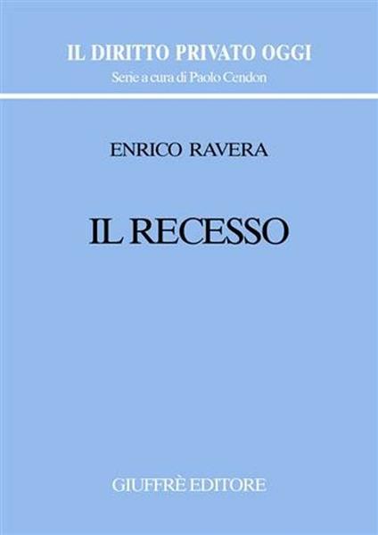 Il recesso - Enrico Ravera - copertina