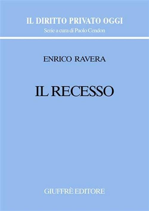 Il recesso - Enrico Ravera - copertina