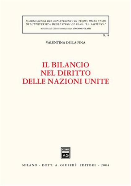 Il bilancio nel diritto delle Nazioni Unite - Valentina Della Fina - copertina