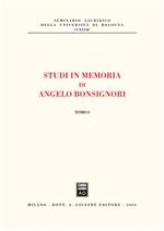 Studi in memoria di Angelo Bonsignori