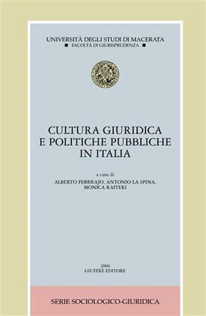 Cultura giuridica e politiche pubbliche in Italia - copertina