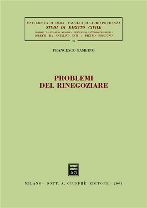 Problemi di rinegoziare - Francesco Gambino - copertina