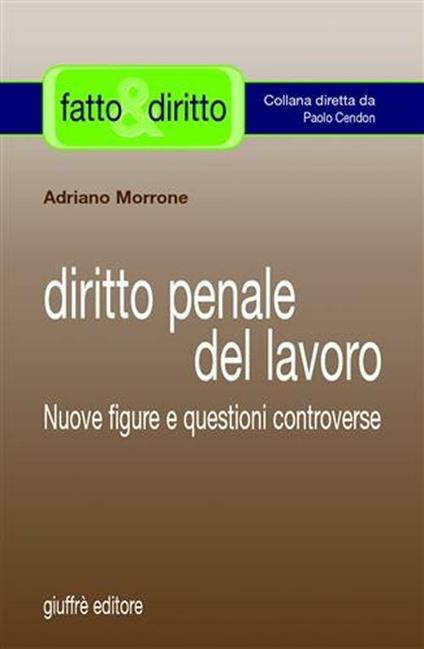 Diritto penale del lavoro. Nuove figure e questioni controverse - Adriano Morrone - copertina
