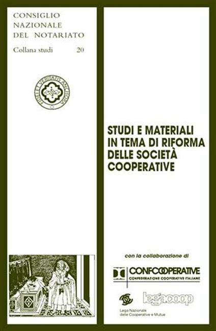 Studi e materiali in tema di riforma delle società cooperative - copertina