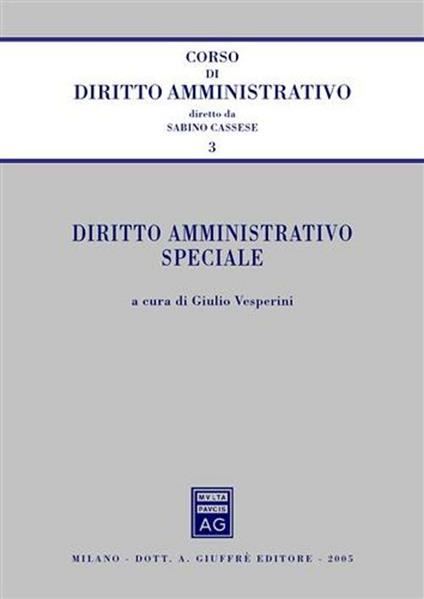 Diritto amministrativo speciale - copertina