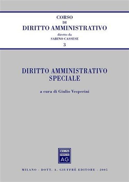 Diritto amministrativo speciale - copertina
