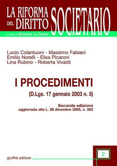 I procedimenti (D.Lgs. 17 gennaio 2003 n. 5) - copertina