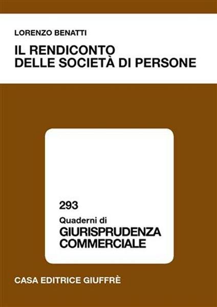 Il rendiconto delle società di persone - Lorenzo Benatti - copertina