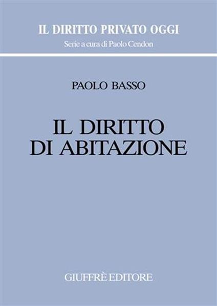 Il diritto di abitazione - Paolo Basso - copertina