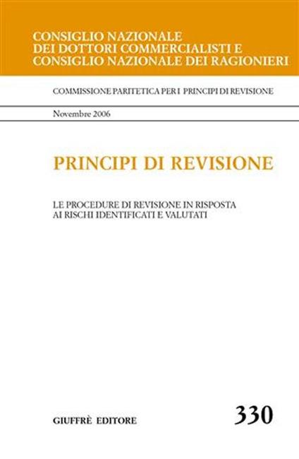 Principi di revisione. Documento 330. Le procedure di revisione in risposta ai rischi identificati e valutati - copertina
