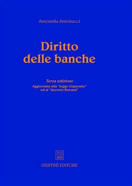 Diritto delle banche - Antonella Antonucci - copertina