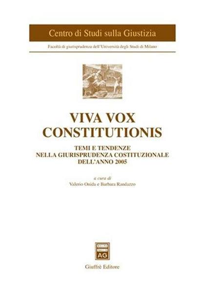 Viva vox constitutionis. Temi e tendenze nella giurisprudenza costituzionale dell'anno 2005 - copertina