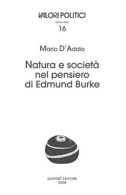 Natura e società nel pensiero di Edmund Burke - Mario D'Addio - copertina