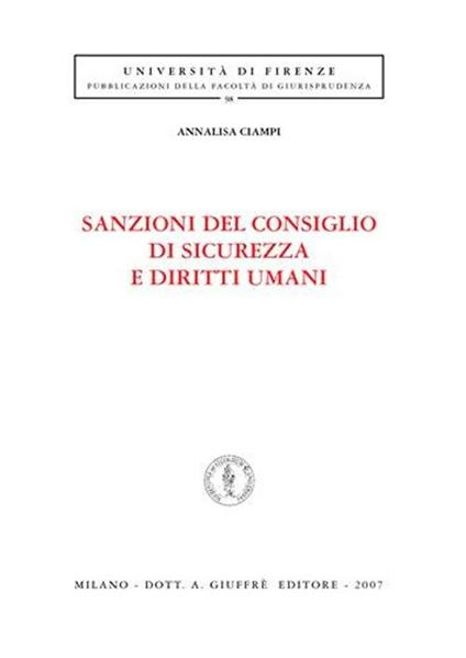 Sanzioni del consiglio di sicurezza e diritti umani - Annalisa Ciampi - copertina