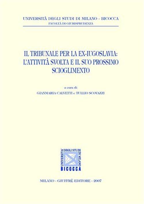 Il Tribunale per la ex-Jugoslavia: l'attività svolta e il suo prossimo scioglimento - copertina
