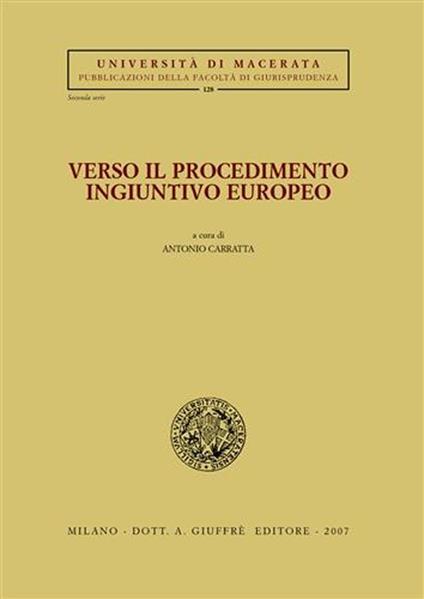 Verso il procedimento ingiuntivo europeo - copertina