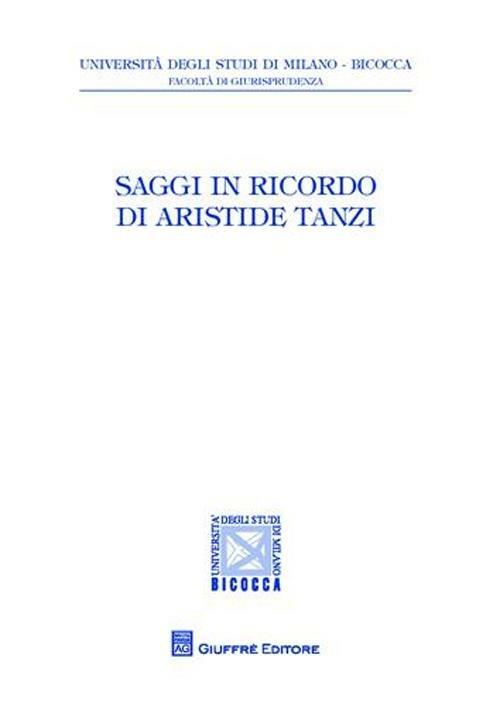 Saggi in ricordo di Aristide Tanzi - copertina