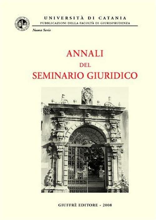 Annali del seminario giuridico (2006-2007). Vol. 3 - copertina