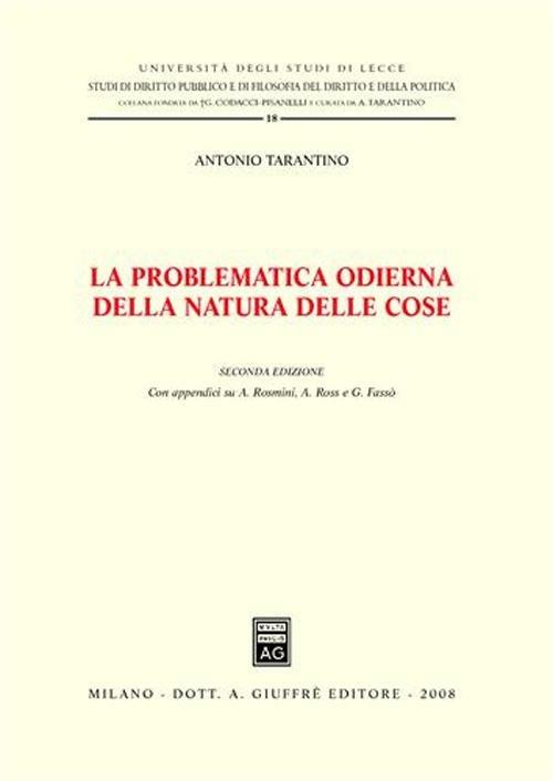 La problematica odierna della natura delle cose - Antonio Tarantino - copertina