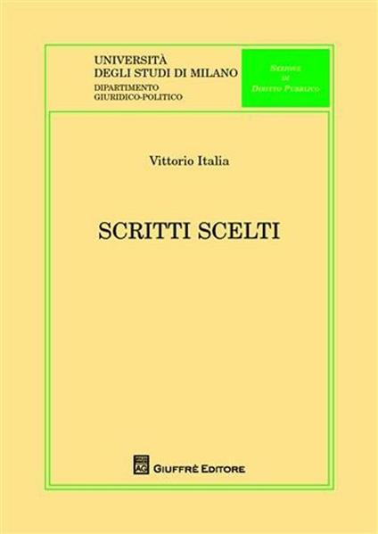 Scritti scelti - Vittorio Italia - copertina