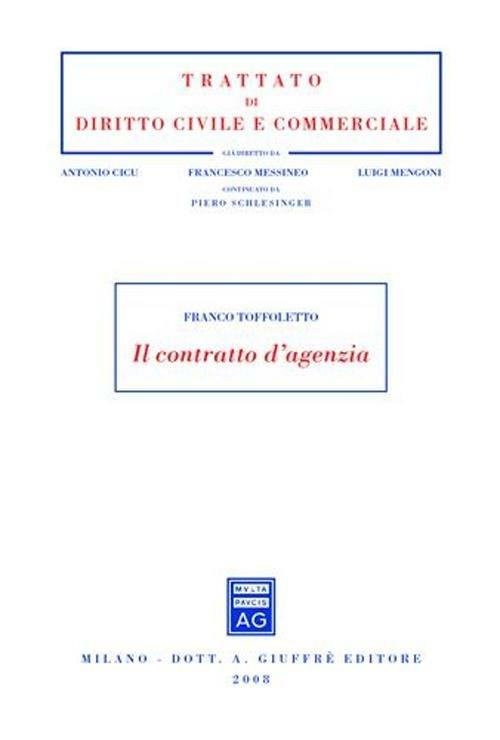 Il contratto d'agenzia - Franco Toffoletto - copertina