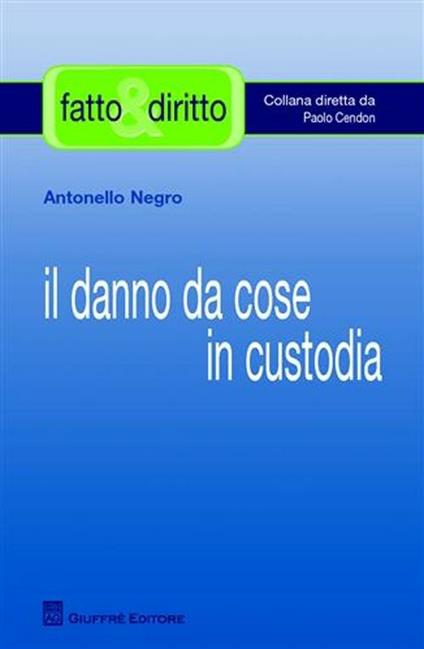 Il danno da cose in custodia - Antonello Negro - copertina