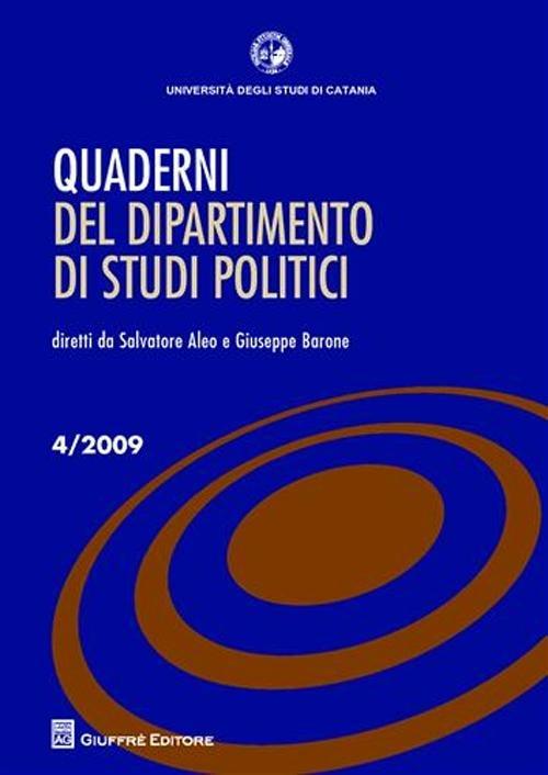 Quaderni del dipartimento di studi politici (2009). Vol. 4 - copertina