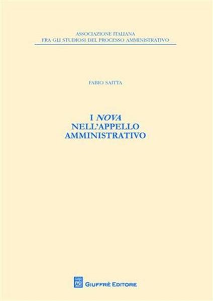 I nova nell'appello amministrativo - Fabio Saitta - copertina