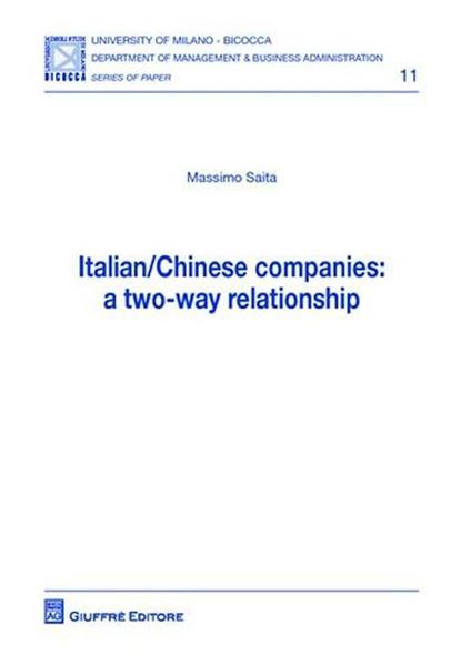 Italian/Chinese companies: a two-way relationship - Massimo Saita - copertina