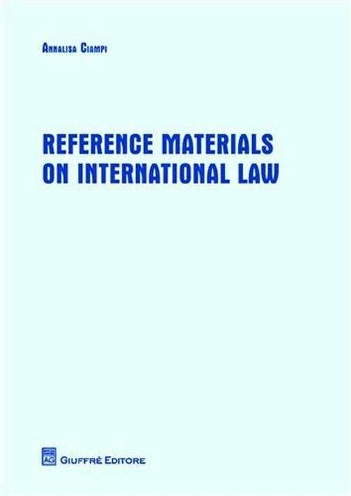 Reference materials on international law - Annalisa Ciampi - copertina