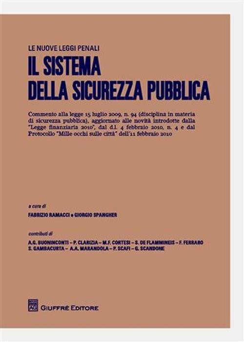 Il sistema della sicurezza pubblica - copertina