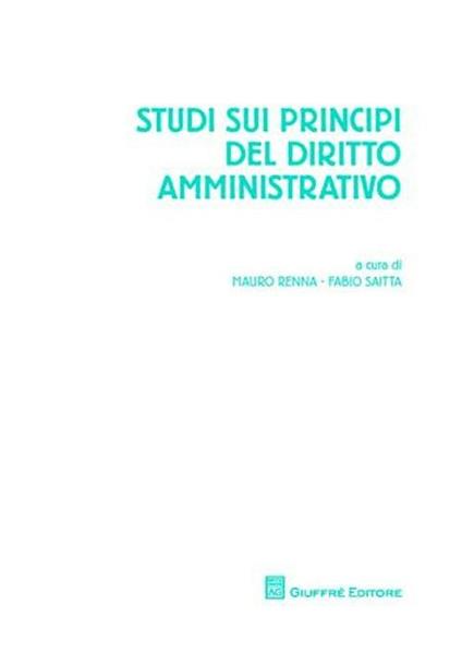 Studi sui principi del diritto amministrativo - copertina