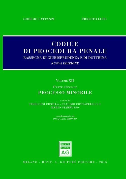 Codice di procedura penale. Rassegna di giurisprudenza e di dottrina. Vol. 12: Parte speciale. Processo minorile. - copertina