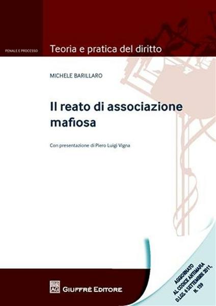 Il reato di associazione mafiosa - Michele Barillaro - copertina