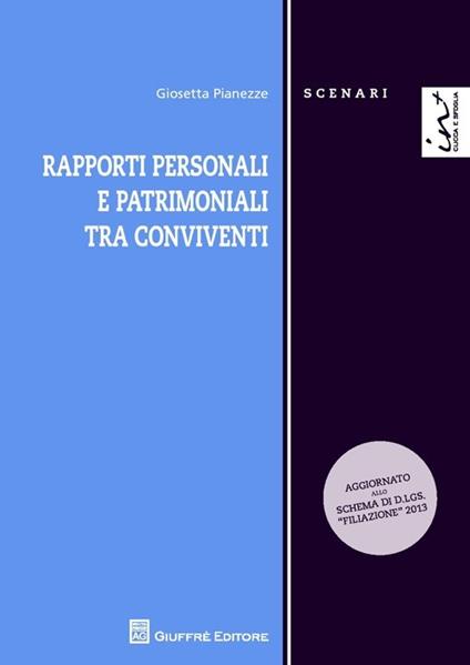 Rapporti personali e patrimoniali tra conviventi - Giosetta Pianezze - copertina