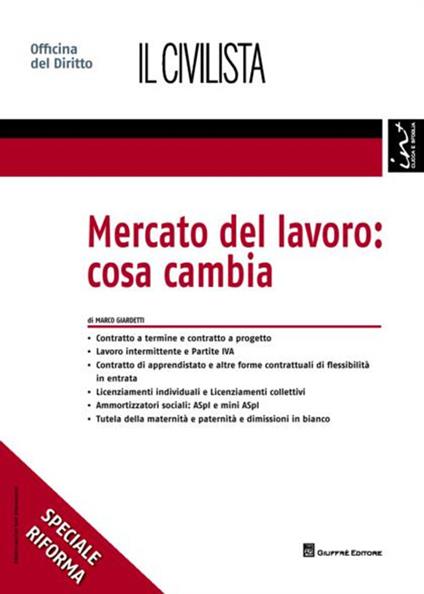 Mercato del lavoro: cosa cambia - Marco Giardetti - copertina