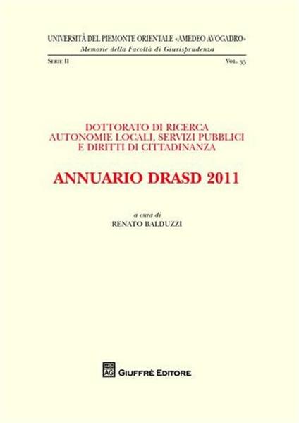 Annuario DRASD 2011. Dottorato di ricerca. Autonomie locali, servizi pubblici e diritti di cittadinanza - copertina