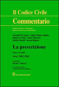 La prescrizione. Vol. 2: Artt. 2941-2963. - copertina