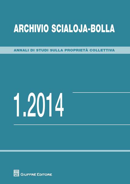 Archivio Scialoja-Bolla (2014). Vol. 1 - copertina