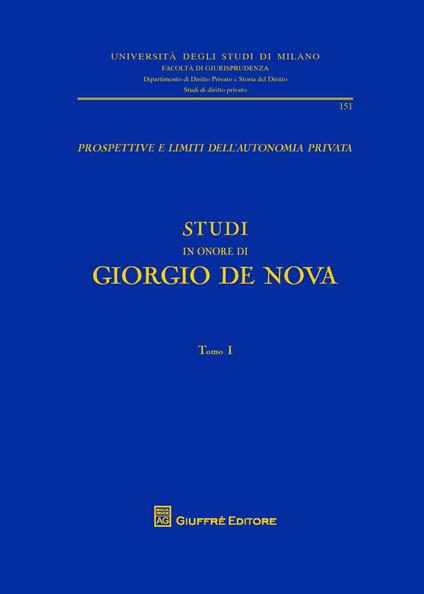 Studi in onore di Giorgio De Nova - Giorgio De Nova - copertina