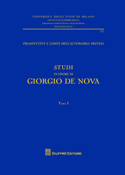 Studi in onore di Giorgio De Nova - Giorgio De Nova - copertina