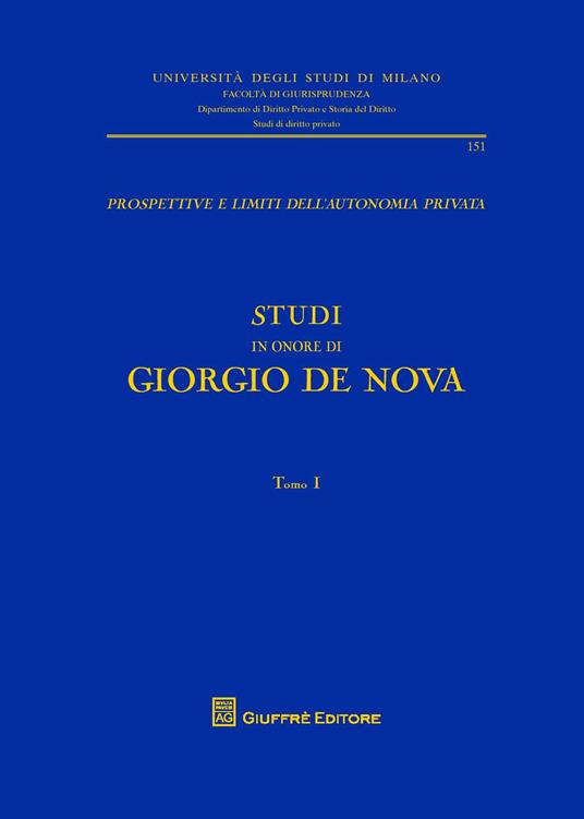 Studi in onore di Giorgio De Nova - Giorgio De Nova - copertina