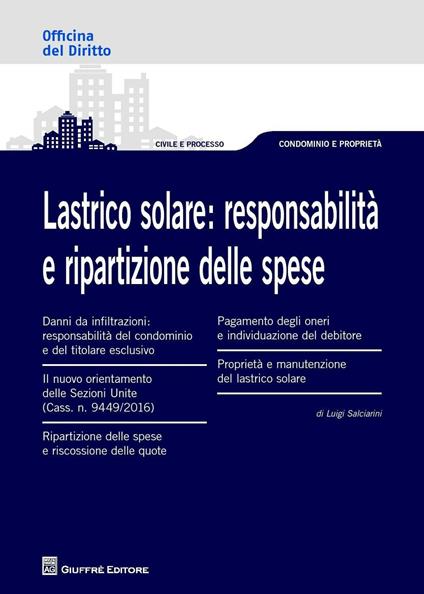 Lastrico solare. Responsabilità e ripartizione delle spese - Luigi Salciarini - copertina
