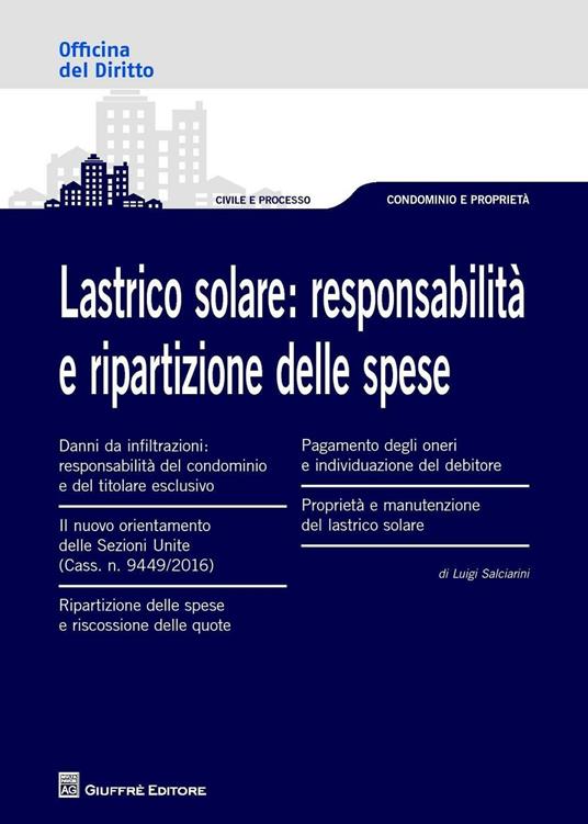 Lastrico solare. Responsabilità e ripartizione delle spese - Luigi Salciarini - copertina