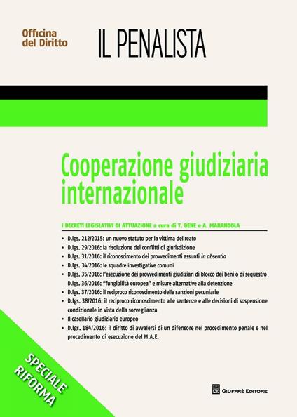Cooperazione giudiziaria internazionale - copertina