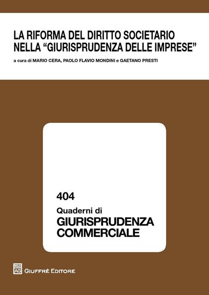 La riforma del diritto societario nella giurisprudenza delle imprese. Atti del Convegno (Milano, 26 novembre 2015) - copertina